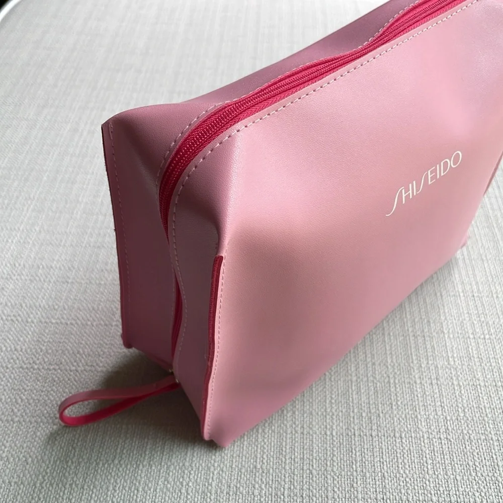 Shiseido pink cosmetics bag